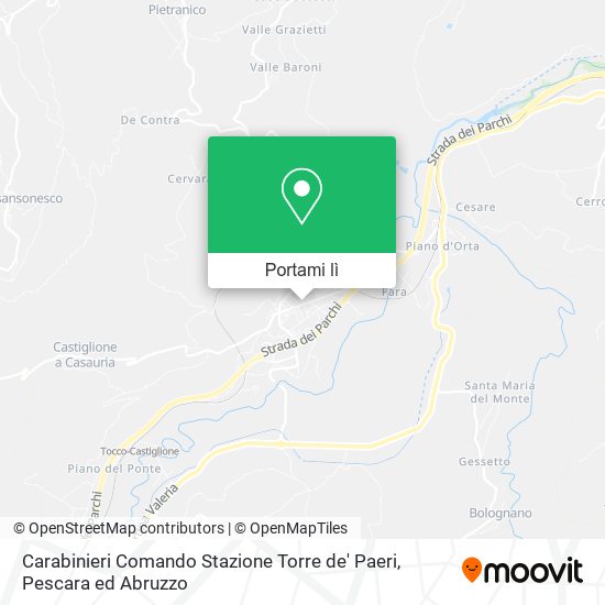 Mappa Carabinieri Comando Stazione Torre de' Paeri