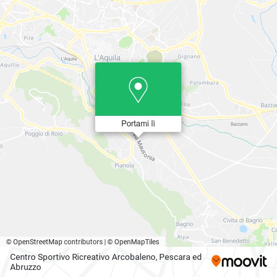 Mappa Centro Sportivo Ricreativo Arcobaleno