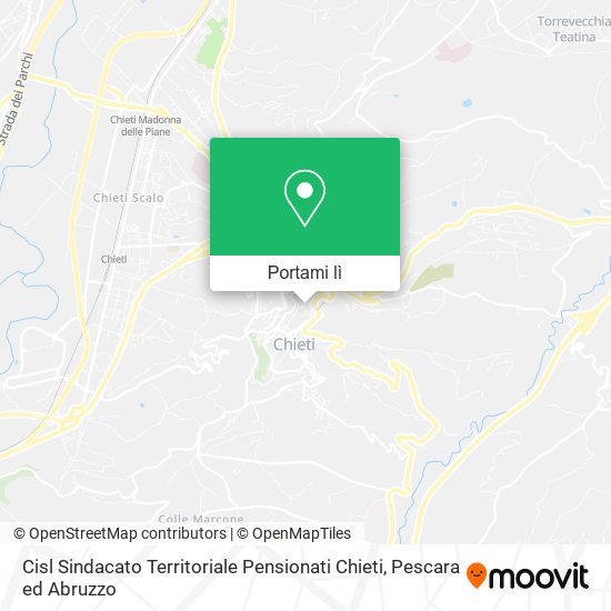 Mappa Cisl Sindacato Territoriale Pensionati Chieti