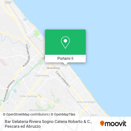 Mappa Bar Gelateria Riviera Sogno Catena Roberto & C.