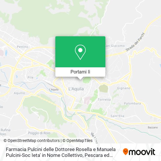 Mappa Farmacia Pulcini delle Dottoree Rosella e Manuela Pulcini-Soc Ieta' in Nome Collettivo