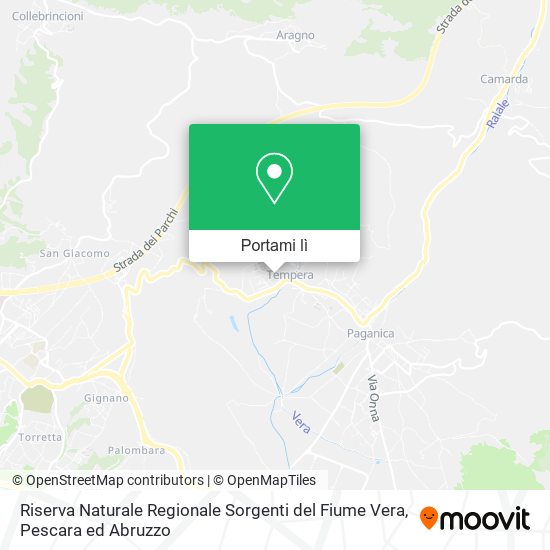 Mappa Riserva Naturale Regionale Sorgenti del Fiume Vera
