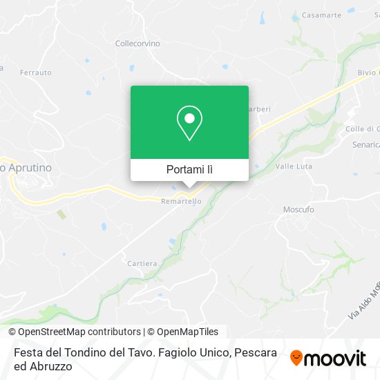 Mappa Festa del Tondino del Tavo. Fagiolo Unico