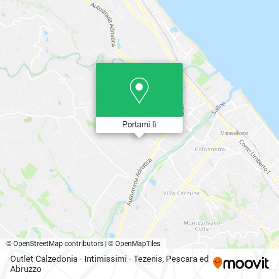 Mappa Outlet Calzedonia - Intimissimi - Tezenis