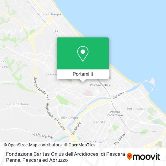 Mappa Fondazione Caritas Onlus dell'Arcidiocesi di Pescara-Penne
