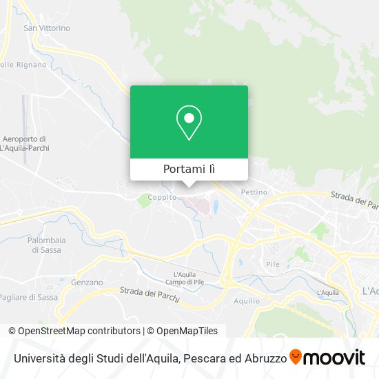 Mappa Università degli Studi dell'Aquila