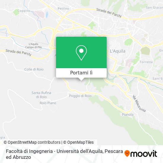 Mappa Facoltà di Ingegneria - Università dell'Aquila