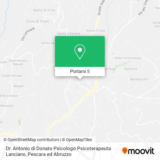 Mappa Dr. Antonio di Donato Psicologo Psicoterapeuta Lanciano