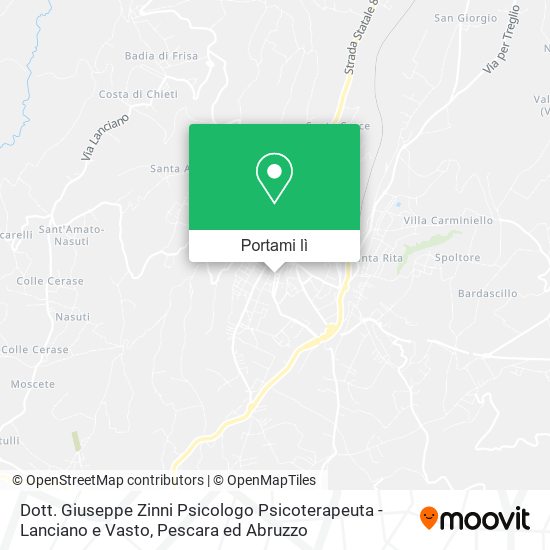 Mappa Dott. Giuseppe Zinni Psicologo Psicoterapeuta - Lanciano e Vasto