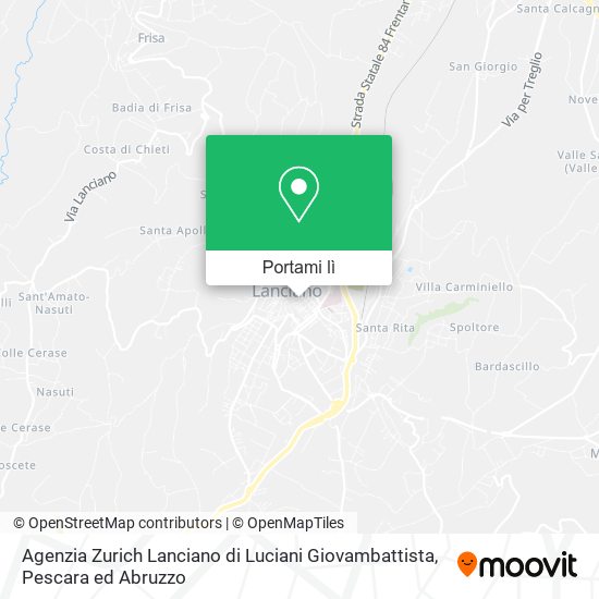 Mappa Agenzia Zurich Lanciano di Luciani Giovambattista