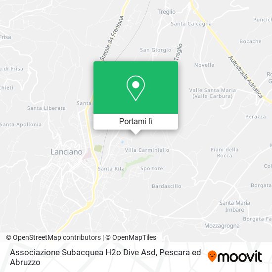 Mappa Associazione Subacquea H2o Dive Asd