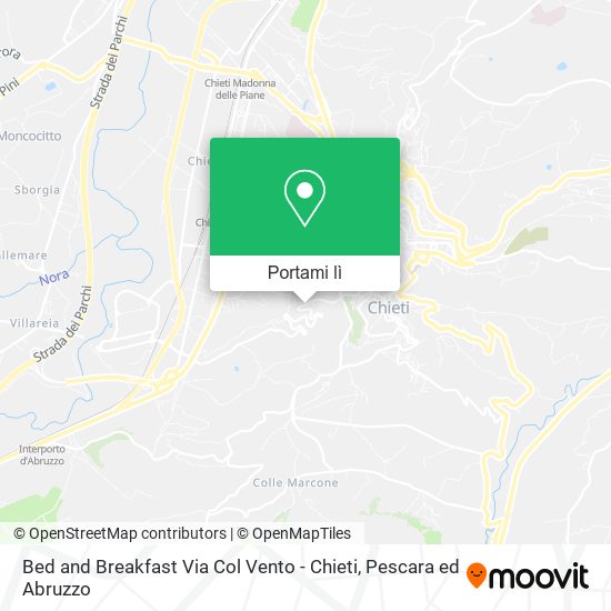 Mappa Bed and Breakfast Via Col Vento - Chieti