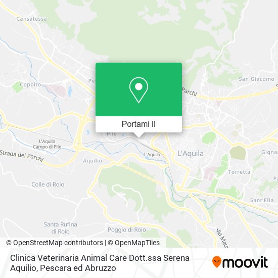 Mappa Clinica Veterinaria Animal Care Dott.ssa Serena Aquilio