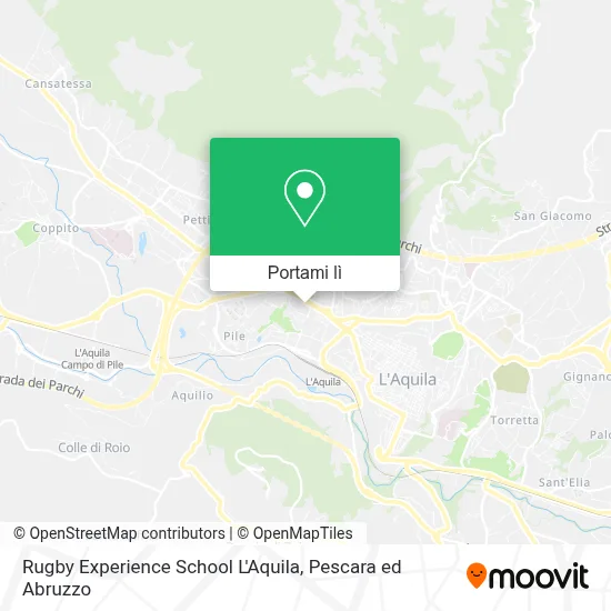 Mappa Rugby Experience School L'Aquila