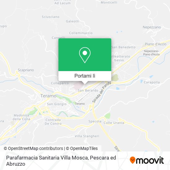 Mappa Parafarmacia Sanitaria Villa Mosca