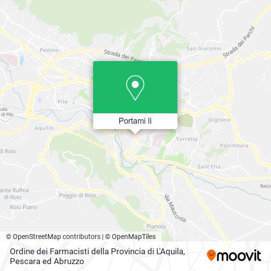 Mappa Ordine dei Farmacisti della Provincia di L'Aquila