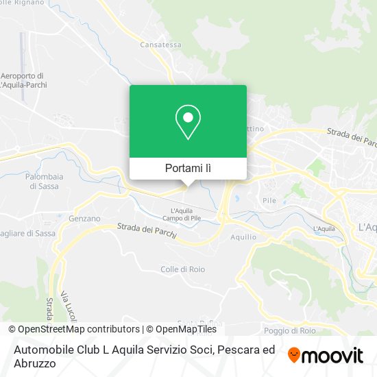 Mappa Automobile Club L Aquila Servizio Soci