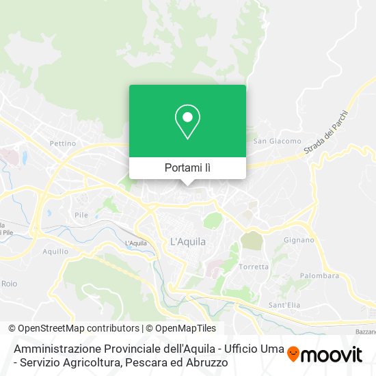 Mappa Amministrazione Provinciale dell'Aquila - Ufficio Uma - Servizio Agricoltura