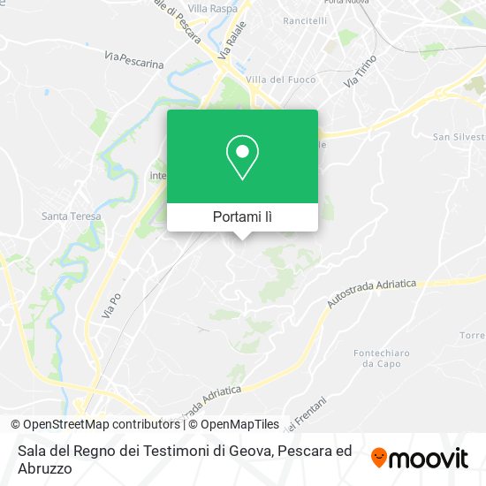 Mappa Sala del Regno dei Testimoni di Geova