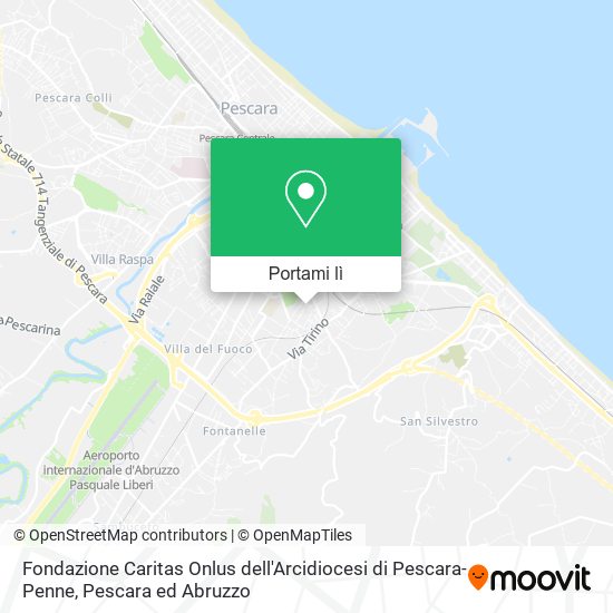 Mappa Fondazione Caritas Onlus dell'Arcidiocesi di Pescara-Penne