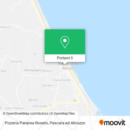 Mappa Pizzeria Panarea Roseto