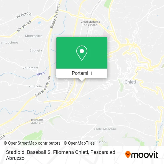Mappa Stadio di Baseball S. Filomena Chieti