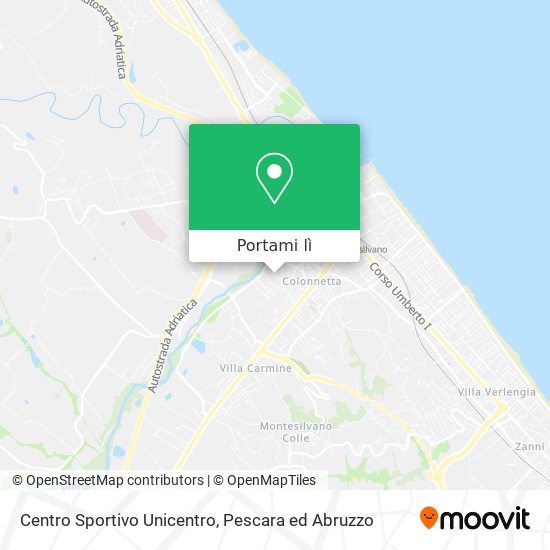 Mappa Centro Sportivo Unicentro