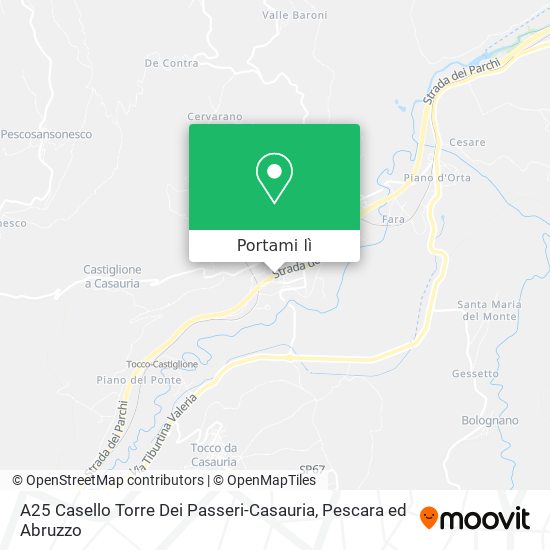 Mappa A25 Casello Torre Dei Passeri-Casauria