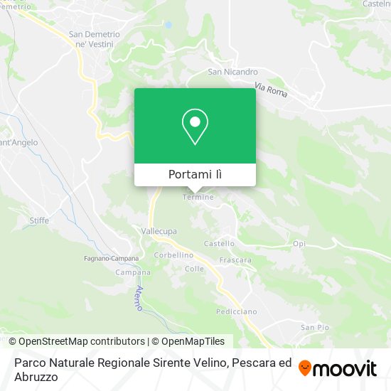 Mappa Parco Naturale Regionale Sirente Velino