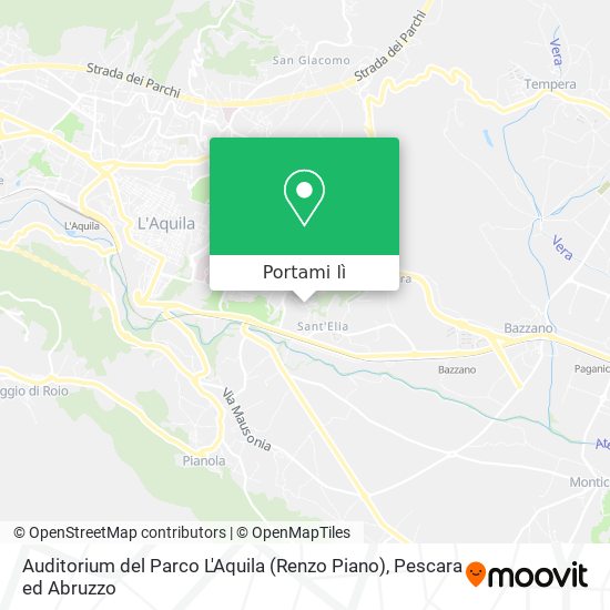 Mappa Auditorium del Parco L'Aquila (Renzo Piano)