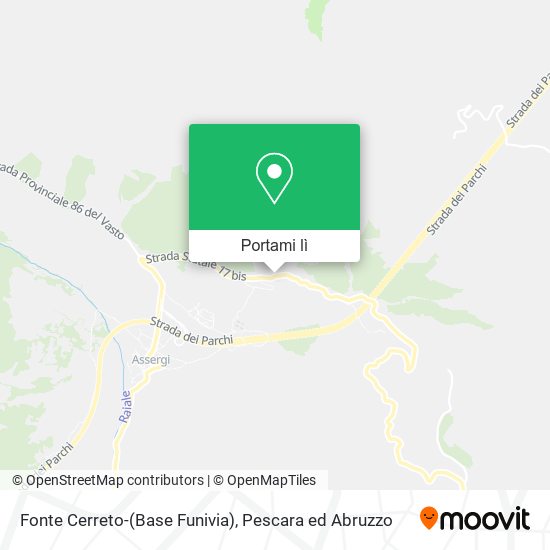 Mappa Fonte Cerreto-(Base Funivia)