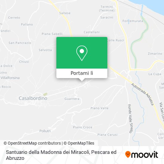 Mappa Santuario della Madonna dei Miracoli