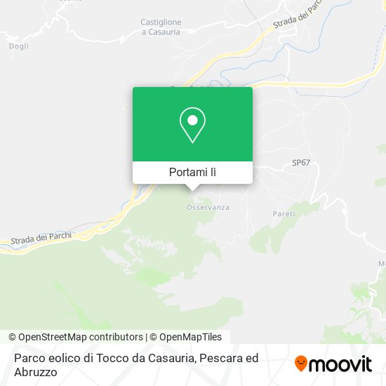 Mappa Parco eolico di Tocco da Casauria