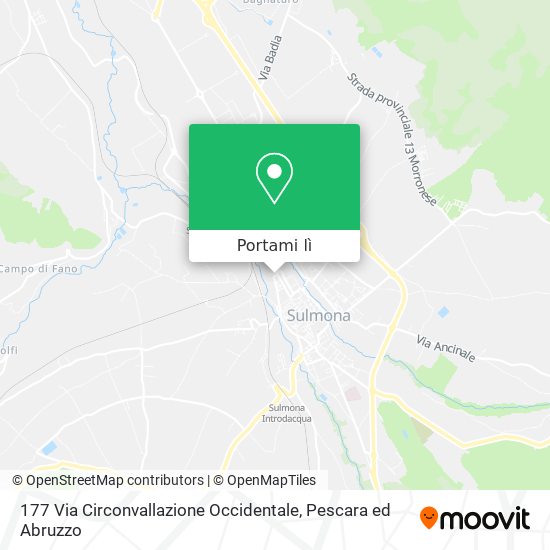 Mappa 177 Via Circonvallazione Occidentale