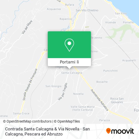 Mappa Contrada Santa Calcagna & Via Novella - San Calcagna