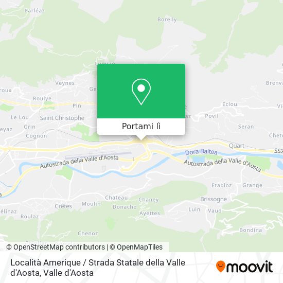 Mappa Località Amerique / Strada Statale della Valle d'Aosta