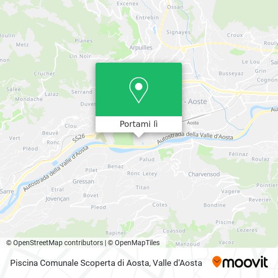 Mappa Piscina Comunale Scoperta di Aosta