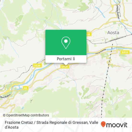 Mappa Frazione Cretaz / Strada Regionale di Gressan