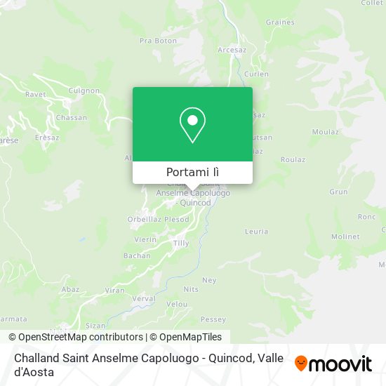 Mappa Challand Saint Anselme Capoluogo - Quincod