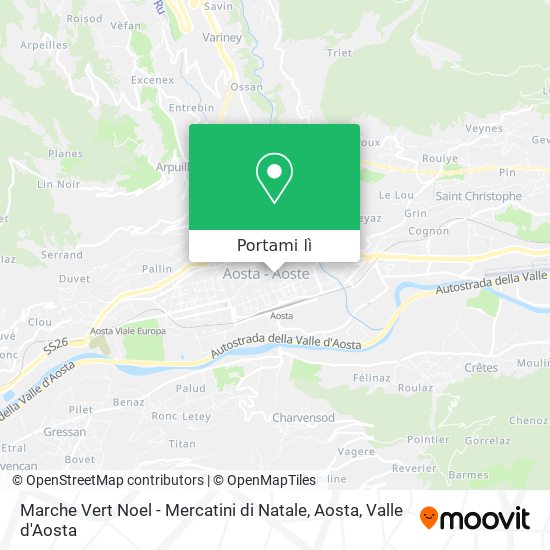 Mappa Marche Vert Noel - Mercatini di Natale, Aosta