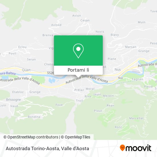Mappa Autostrada Torino-Aosta