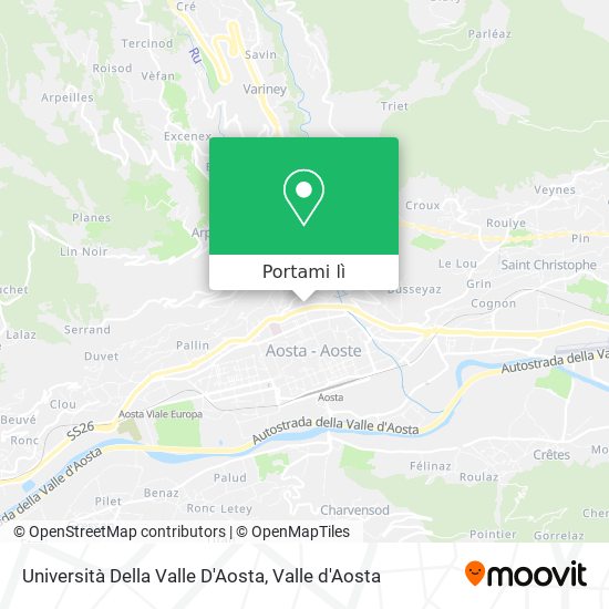 Mappa Università Della Valle D'Aosta