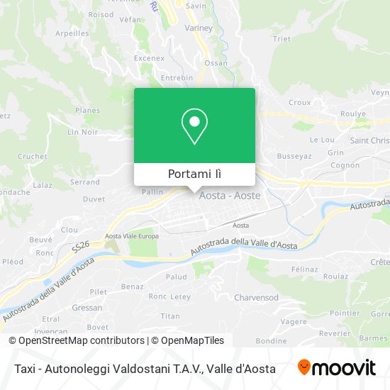 Mappa Taxi - Autonoleggi Valdostani T.A.V.