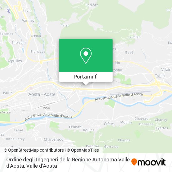 Mappa Ordine degli Ingegneri della Regione Autonoma Valle d'Aosta