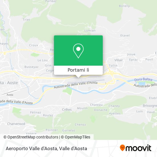 Mappa Aeroporto Valle d'Aosta