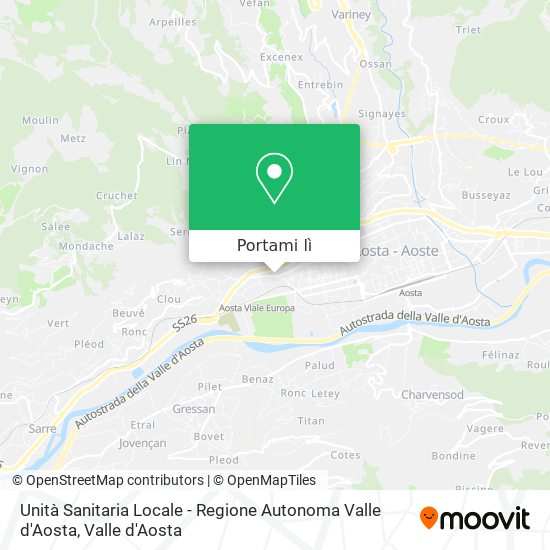 Mappa Unità Sanitaria Locale - Regione Autonoma Valle d'Aosta