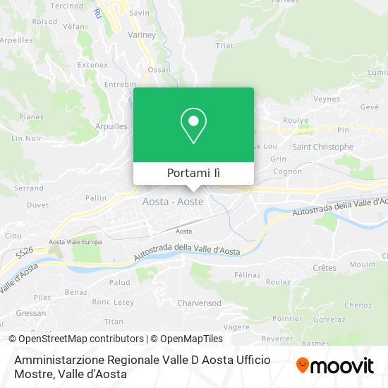 Mappa Amministarzione Regionale Valle D Aosta Ufficio Mostre