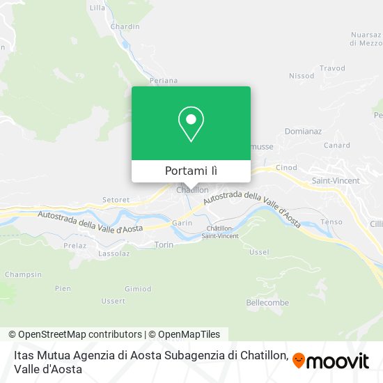 Mappa Itas Mutua Agenzia di Aosta Subagenzia di Chatillon