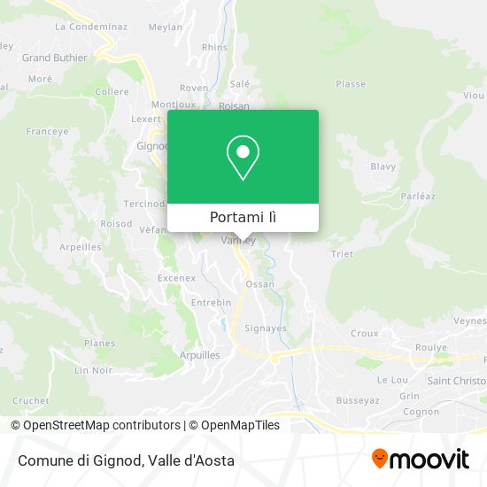 Mappa Comune di Gignod