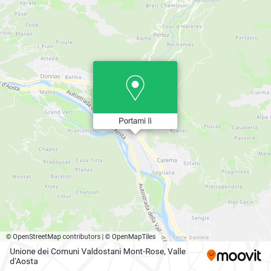 Mappa Unione dei Comuni Valdostani Mont-Rose